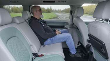 Volkswagen ID. Buzz - rear seats with Senior test editor, Dean Gibson